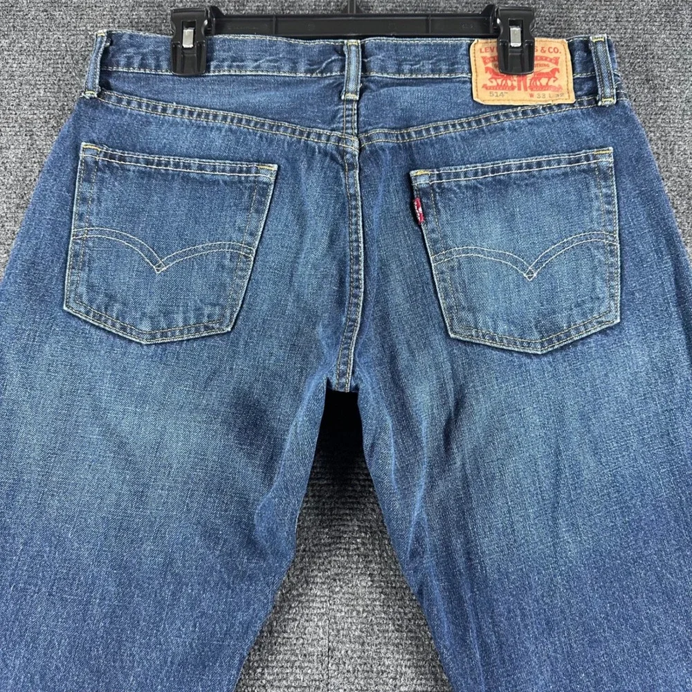 Levi's 514 Jeans Mens 33x32 W33 L32 Blue Straight Fit Denim Pants